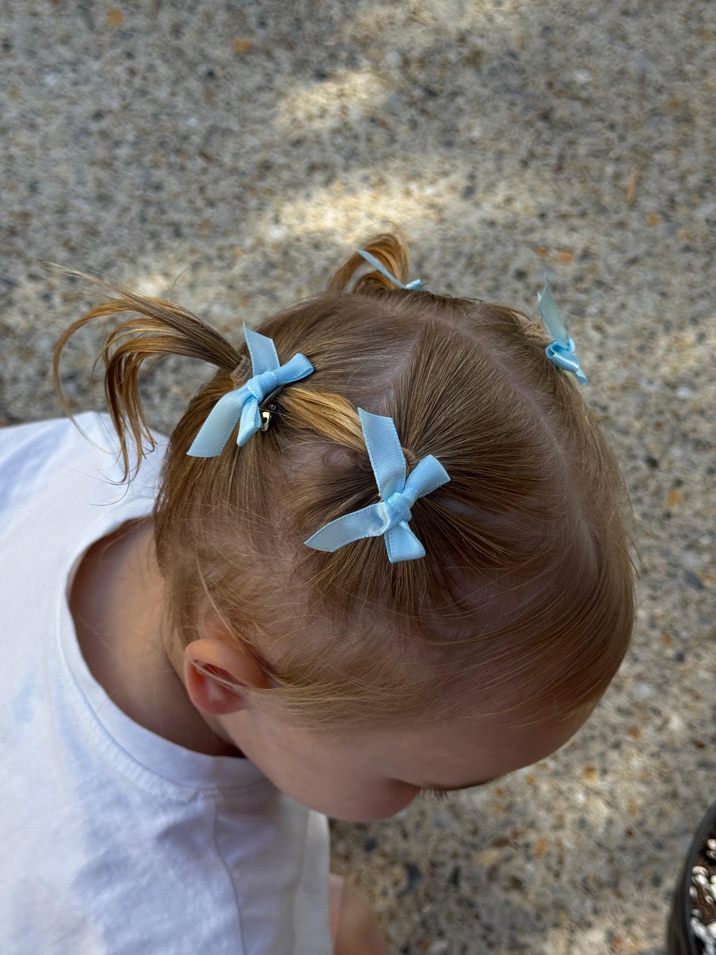 Atty Mini Bow Set - Blue Satin