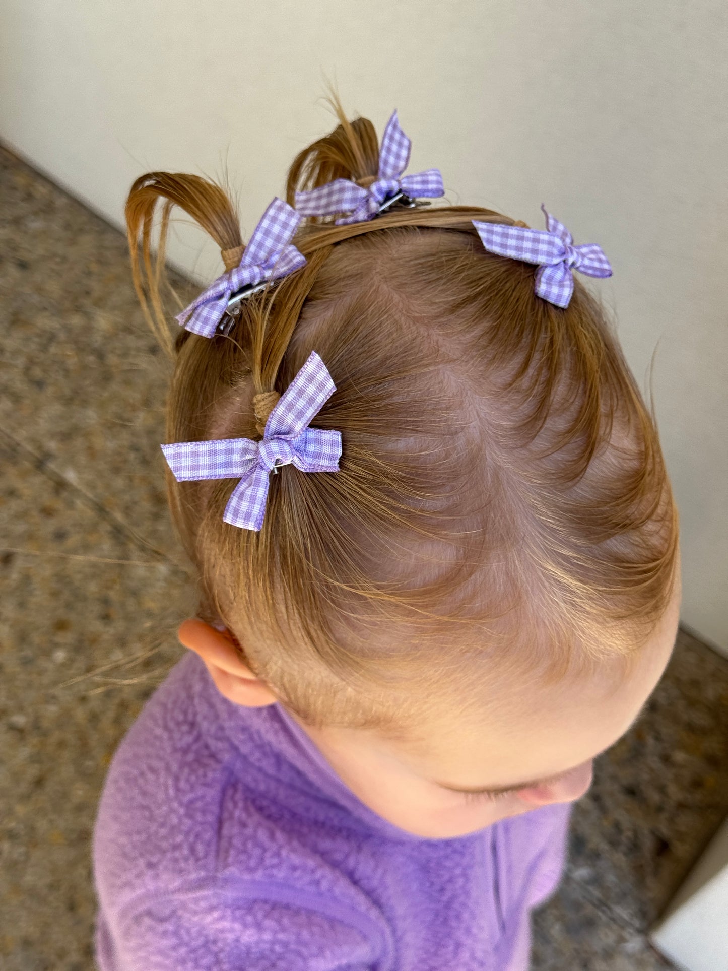 Atty Mini Bow Set - Purple Checkers