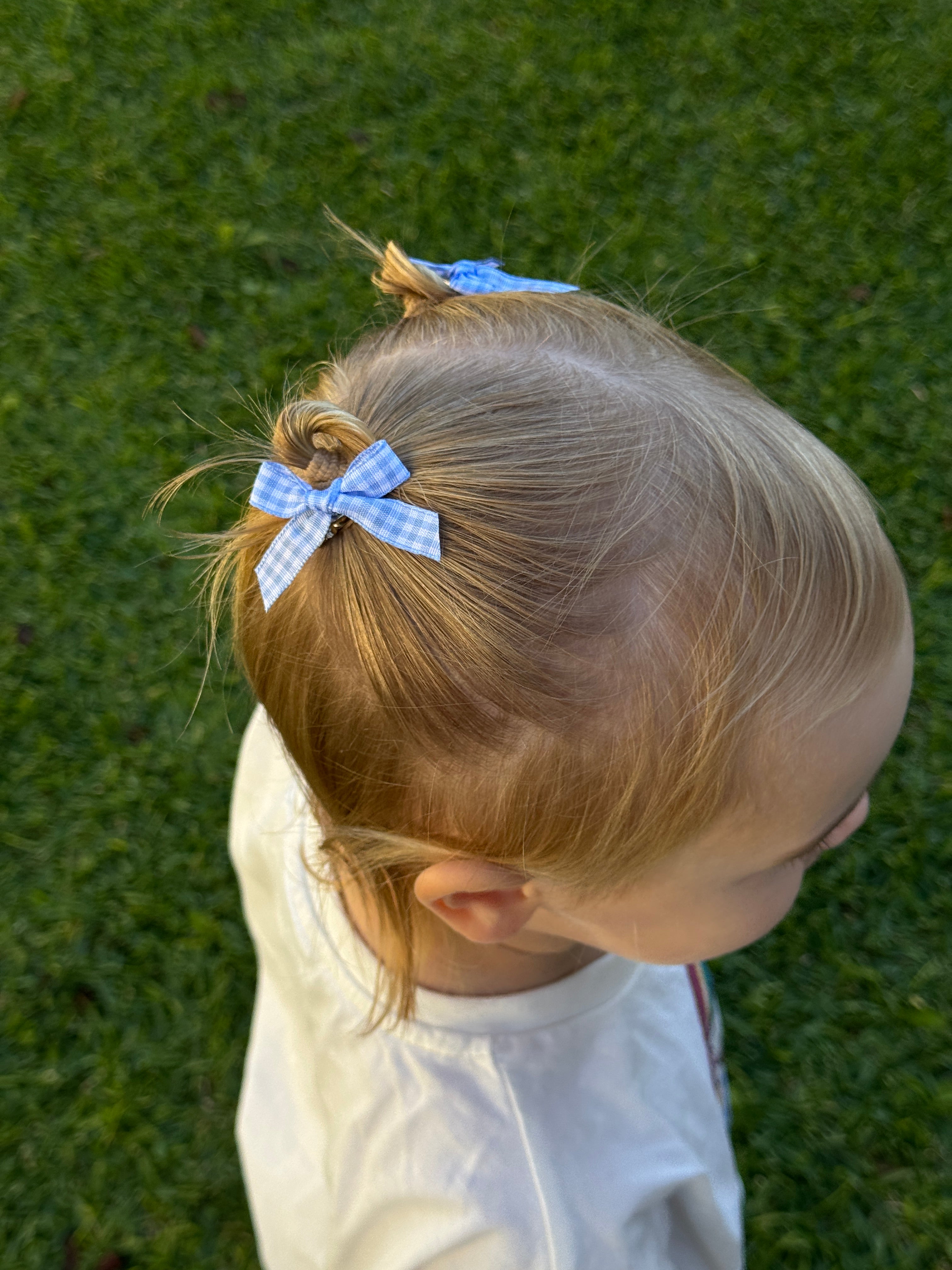 Atty Mini Bow Set - Blue Checkers