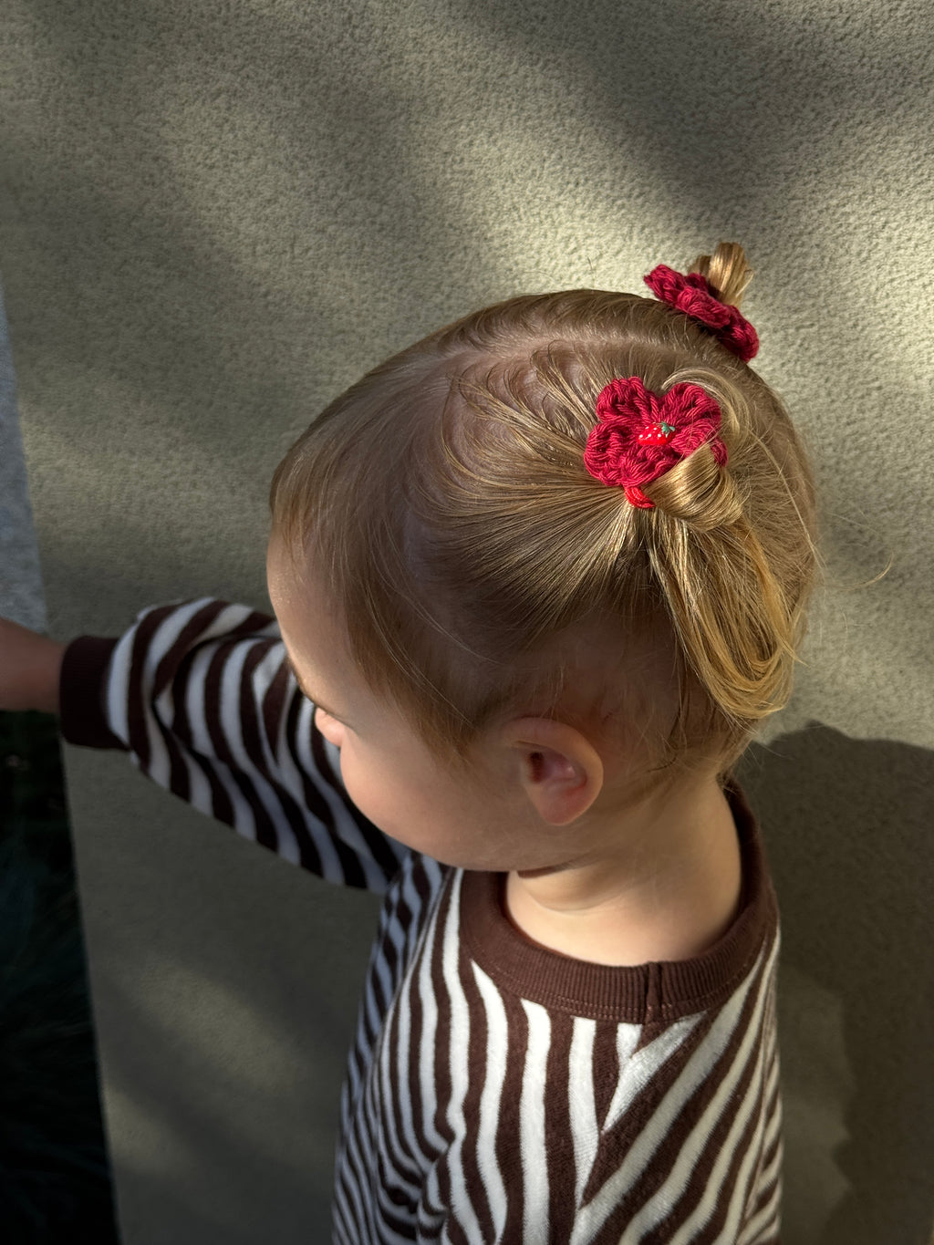 Hara Clips - Handmade Crochet Strawberry Flower Clips