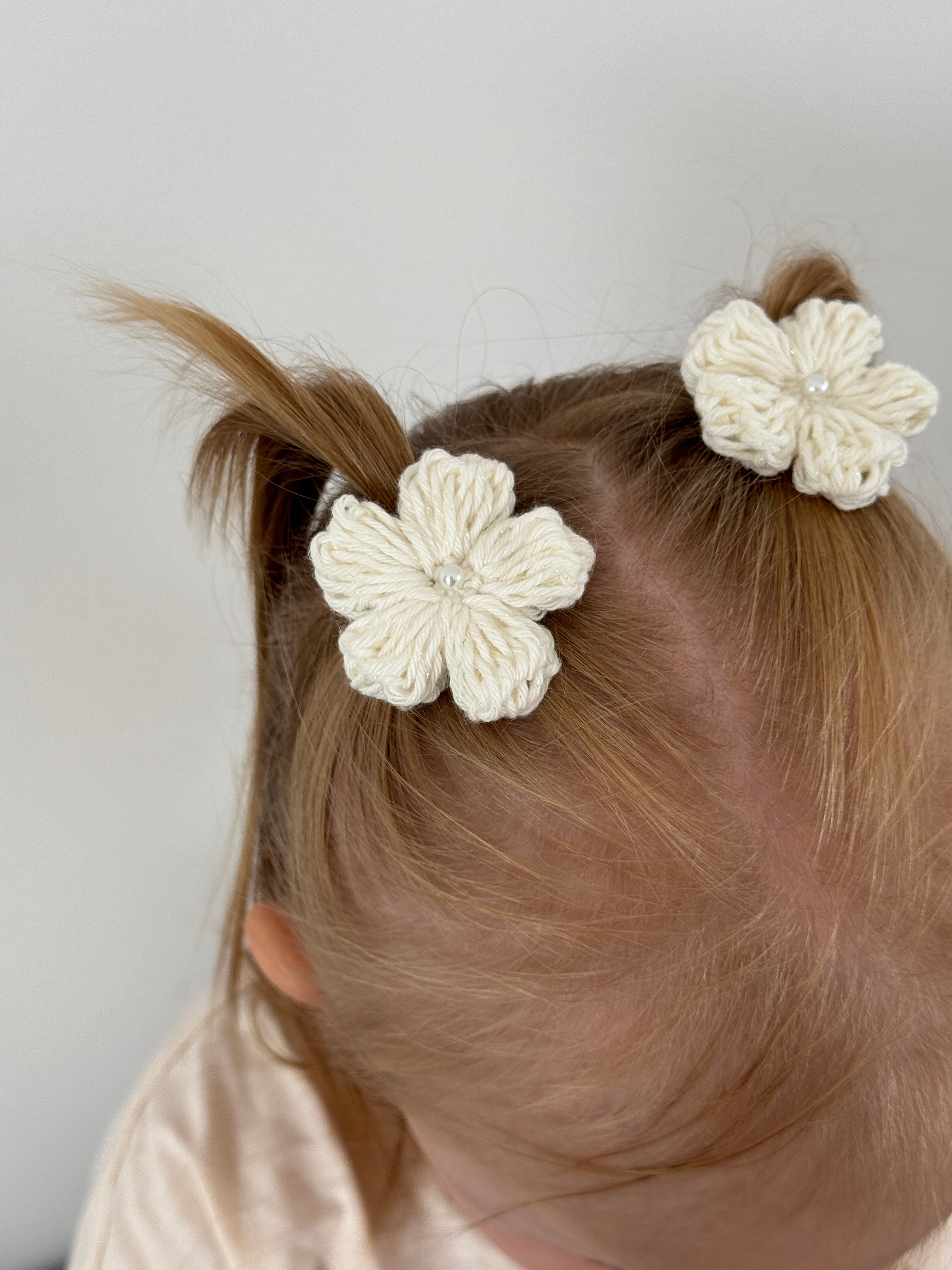 Isla Sparkle Clip - Handmade Crochet Flower Clip