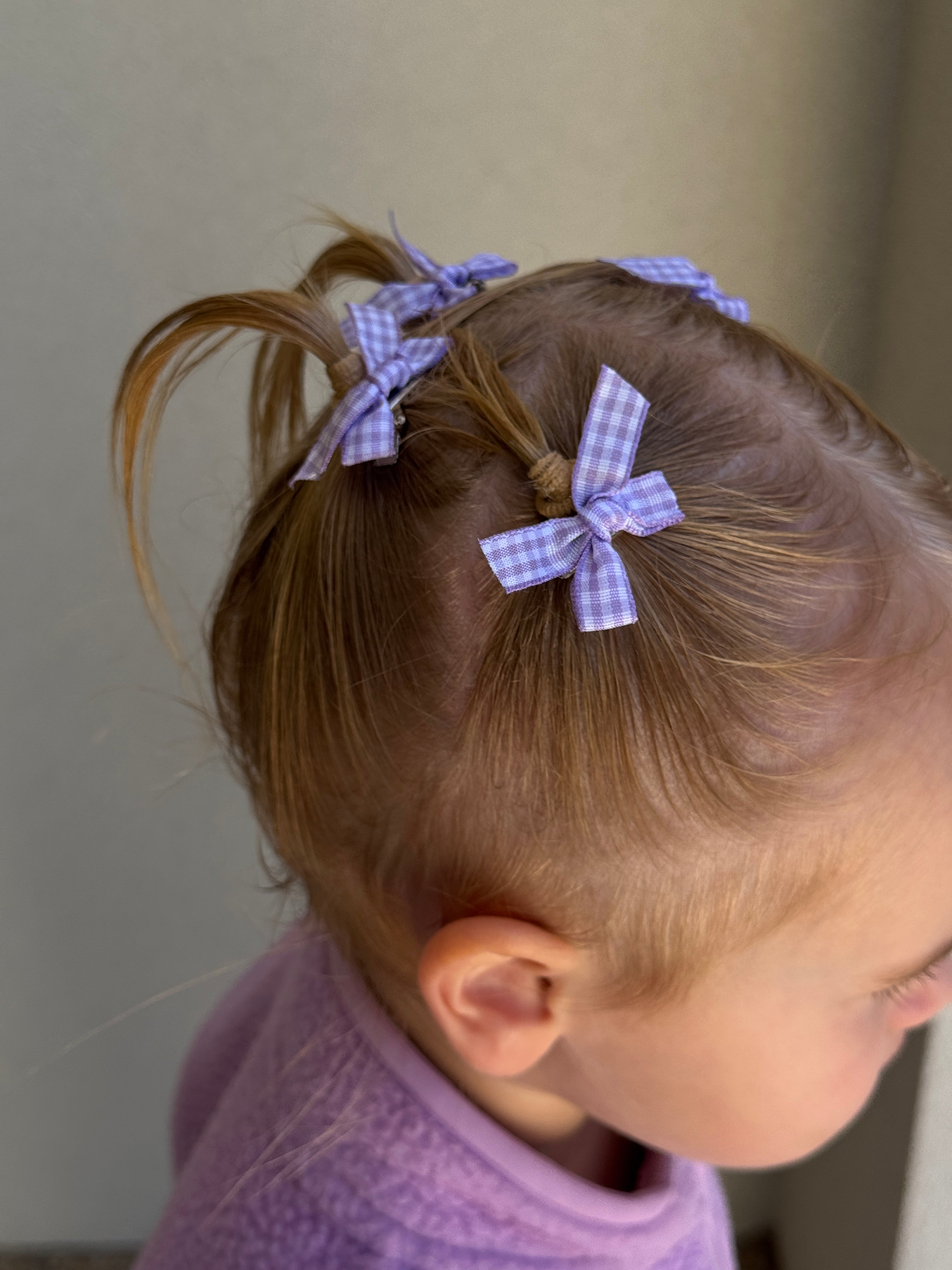 Atty Mini Bow Set - Purple Checkers