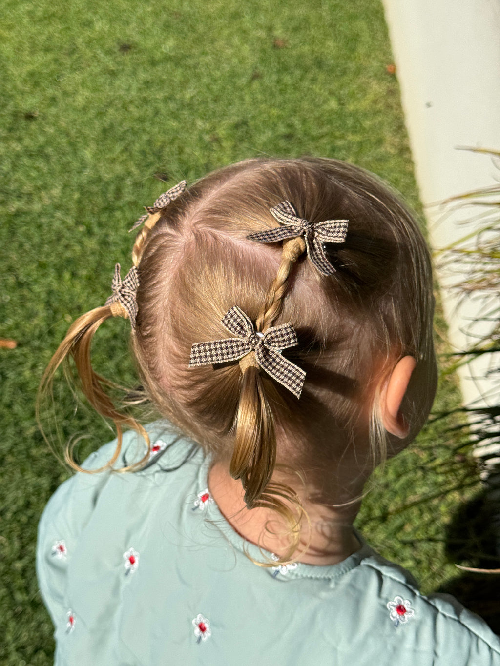 Atty Mini Bow Set - Brown Checker