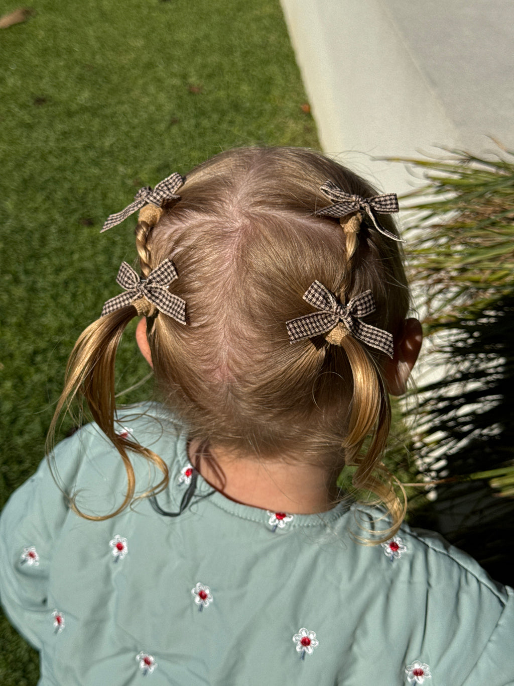 Atty Mini Bow Set - Brown Checker