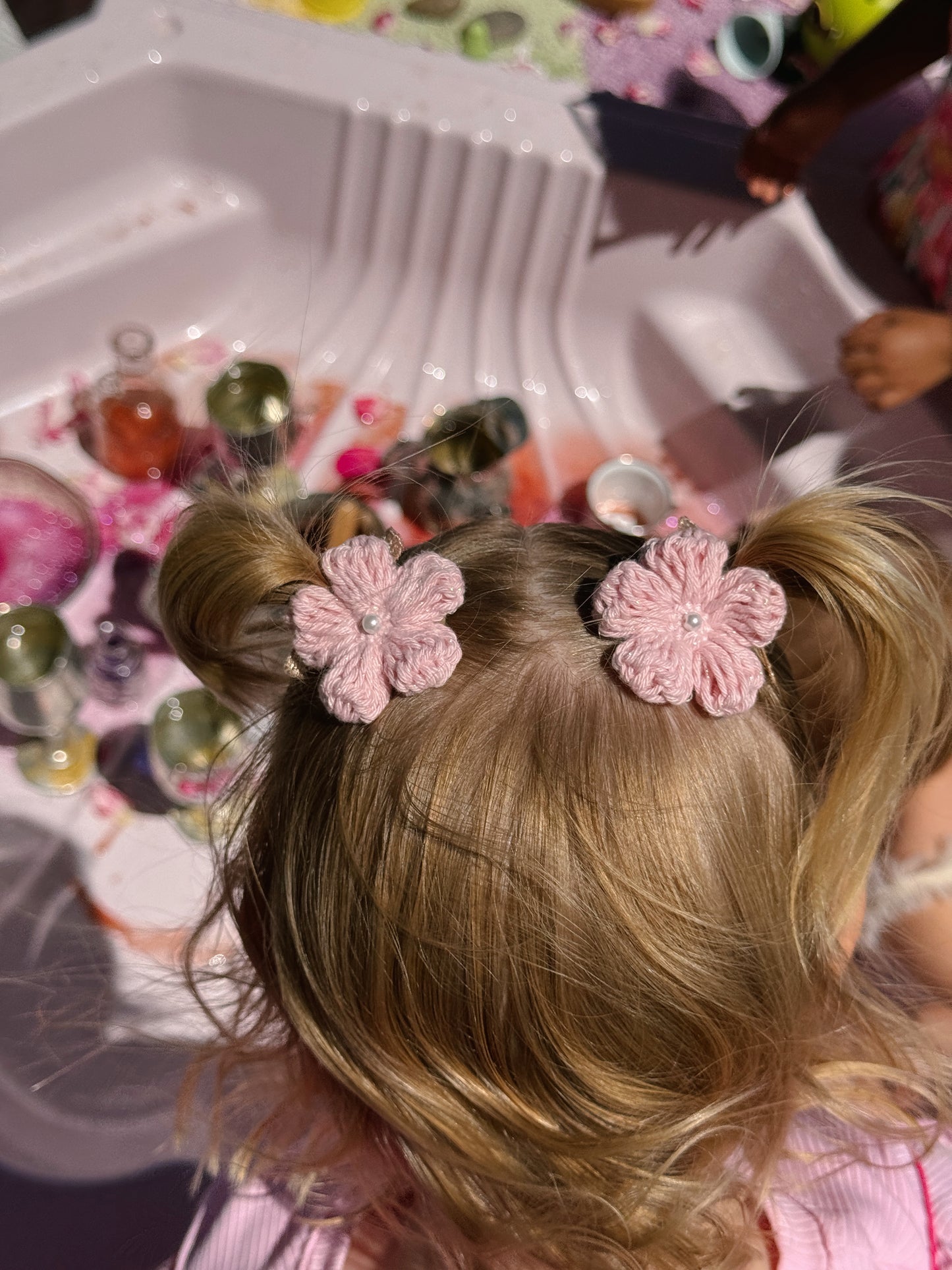 Isla Sparkle Clip - Handmade Crochet Flower Clip