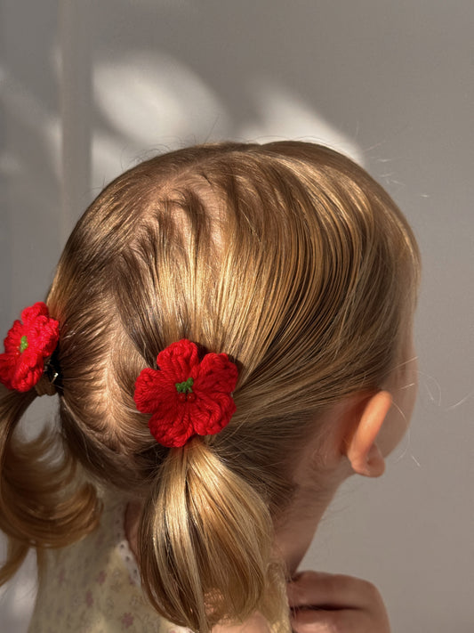 Ayla Cherry Flower Clips
