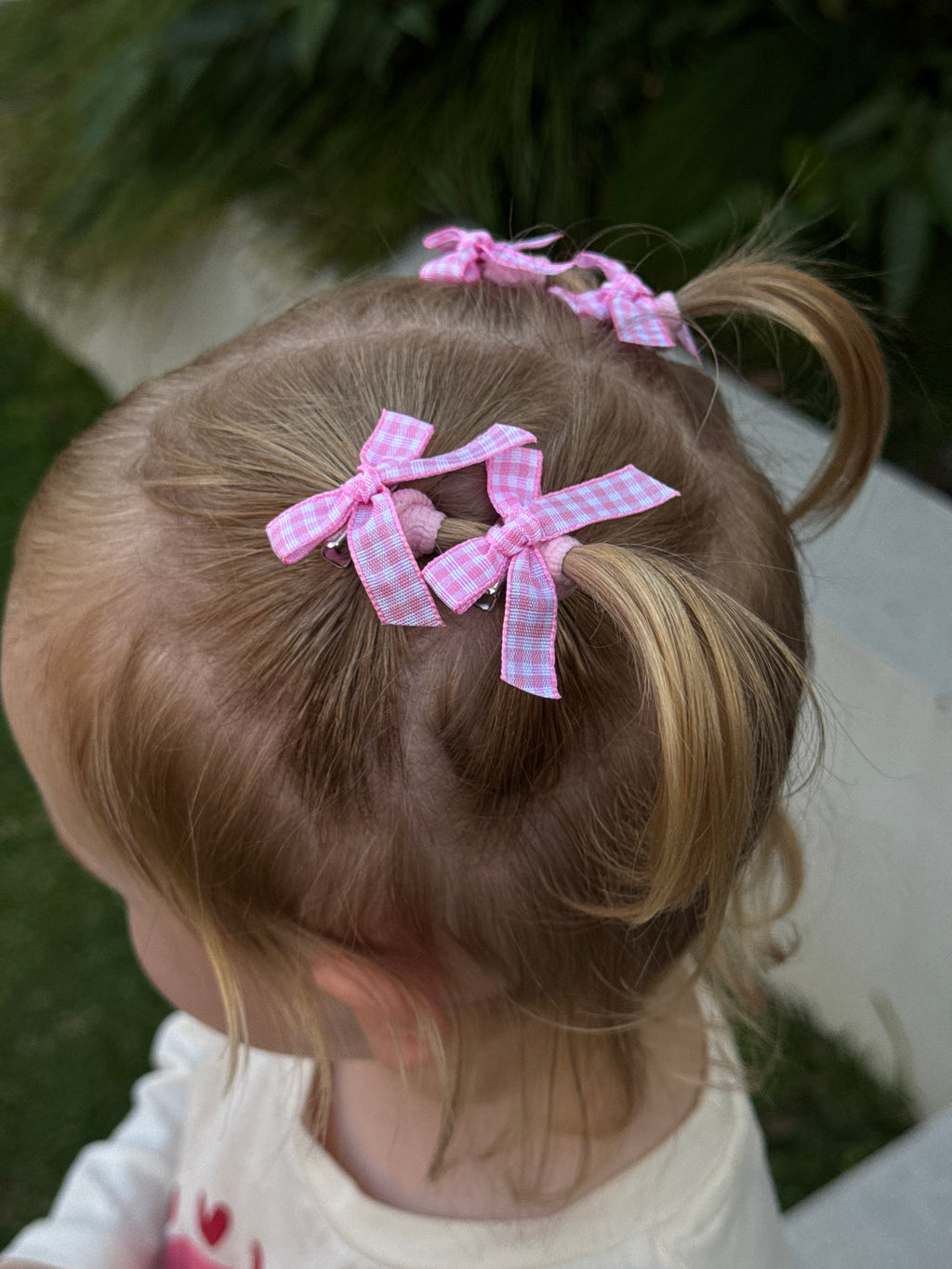 Atty Mini Bow Set - Pink Checkers