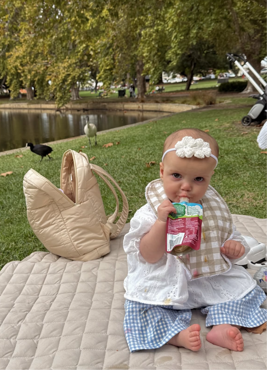 Isla Headband - White - Handmade Crochet Flower Baby Headband
