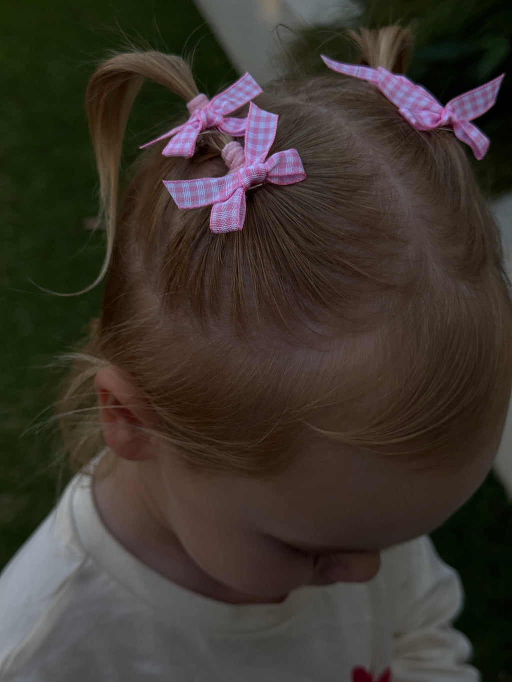 Atty Mini Bow Set - Pink Checkers