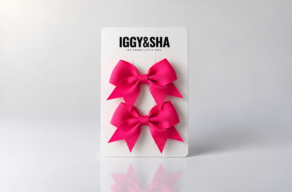 Wren Bow Clip - Hot Pink