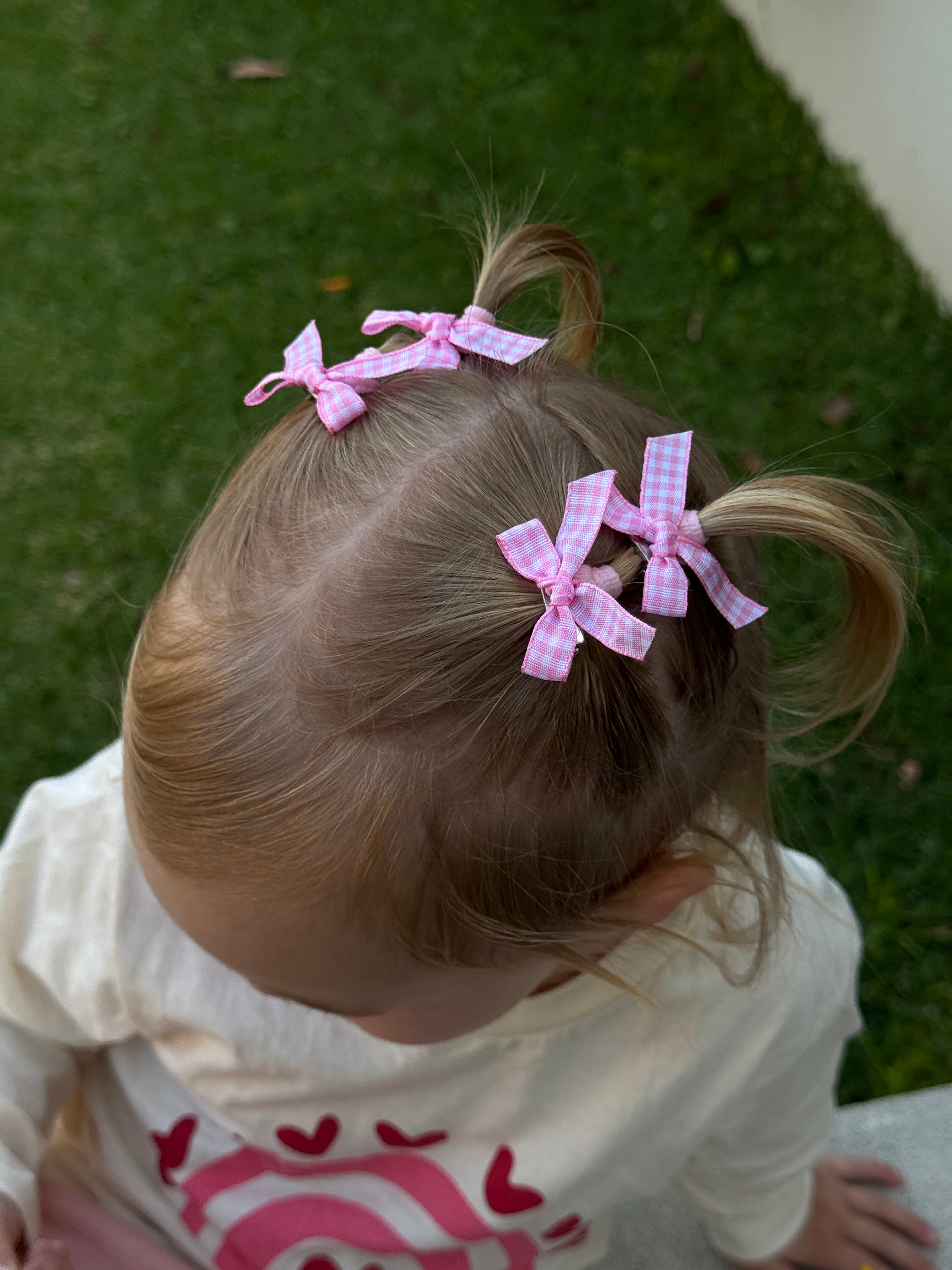 Atty Mini Bow Set - Pink Checkers