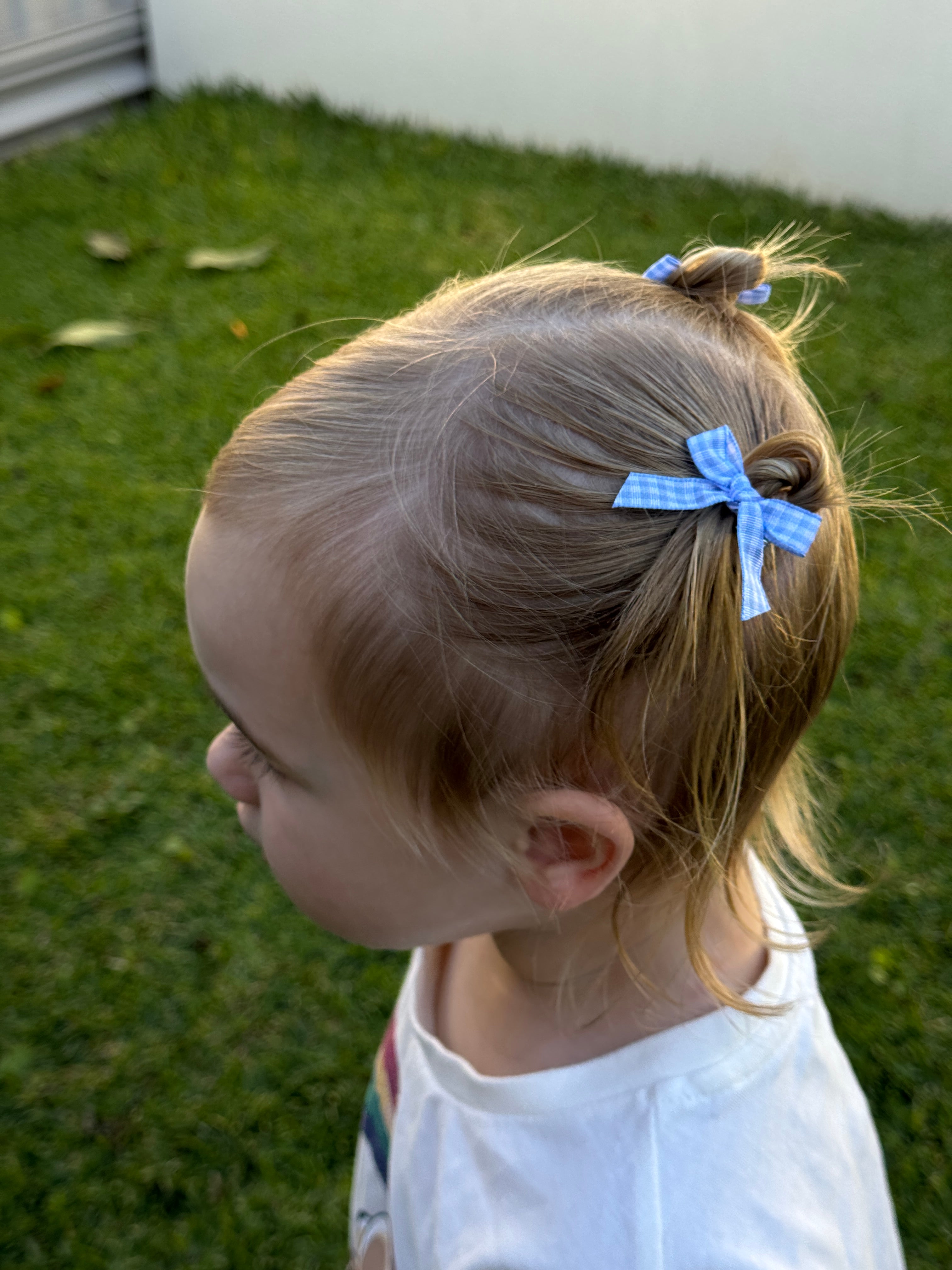 Atty Mini Bow Set - Blue Checkers