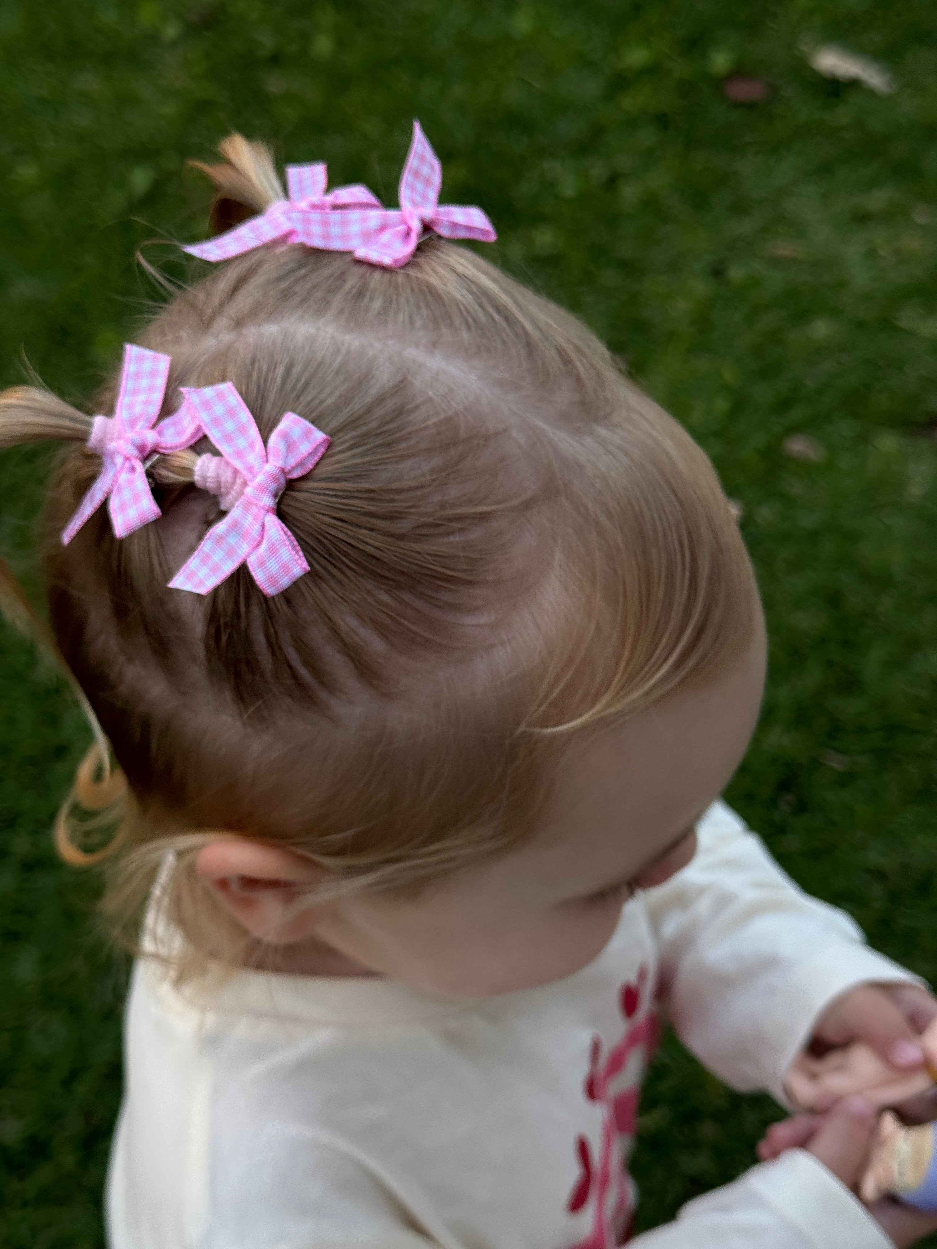 Atty Mini Bow Set - Pink Checkers