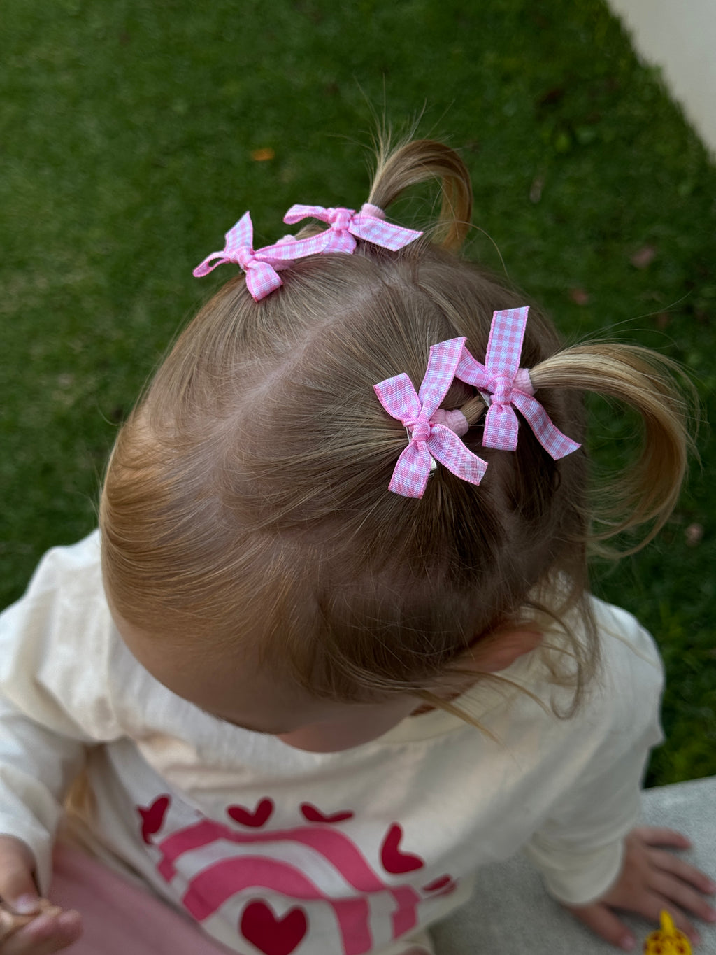 Atty Mini Bow Set - Pink Checkers