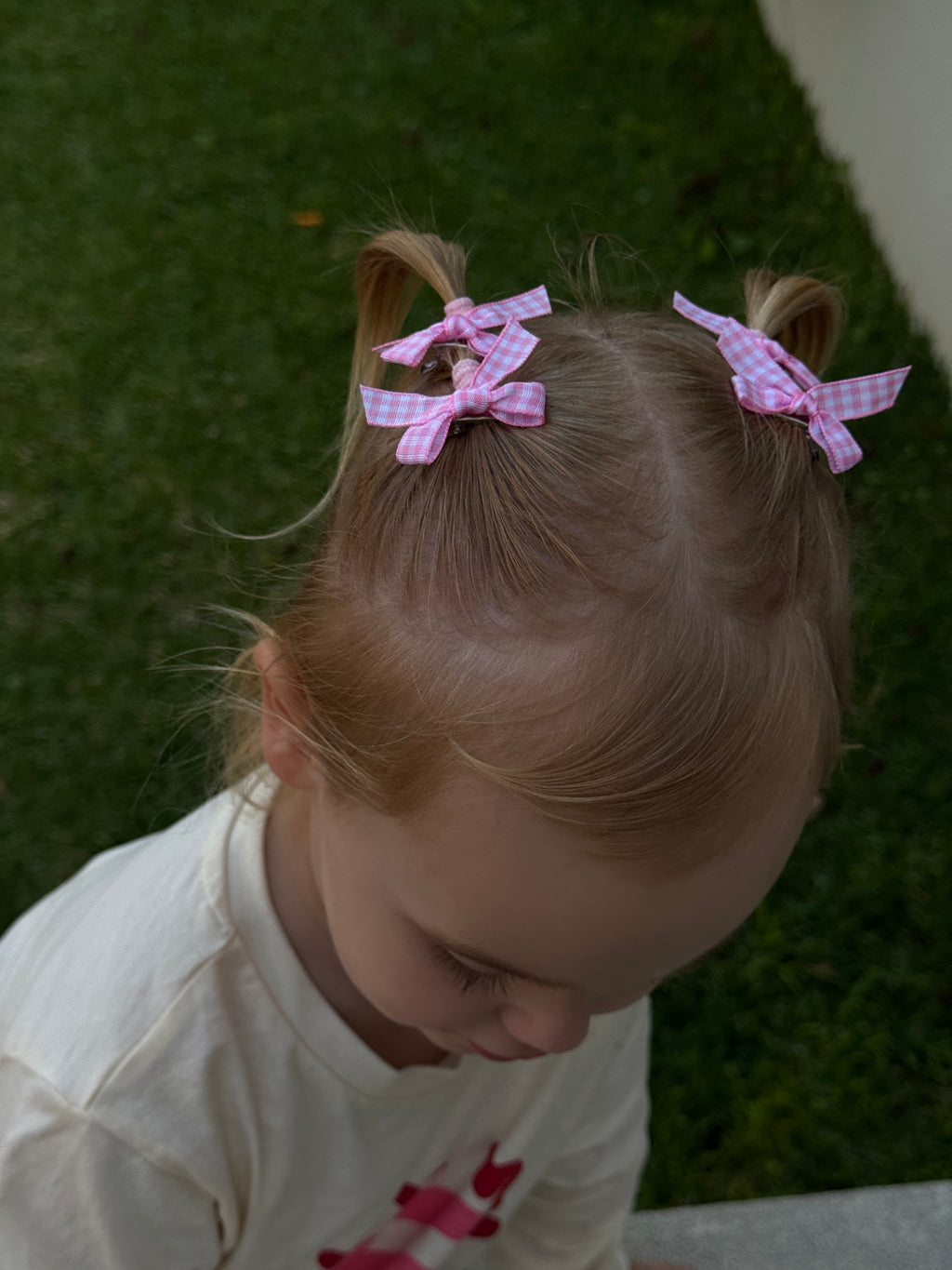 Atty Mini Bow Set - Pink Checkers