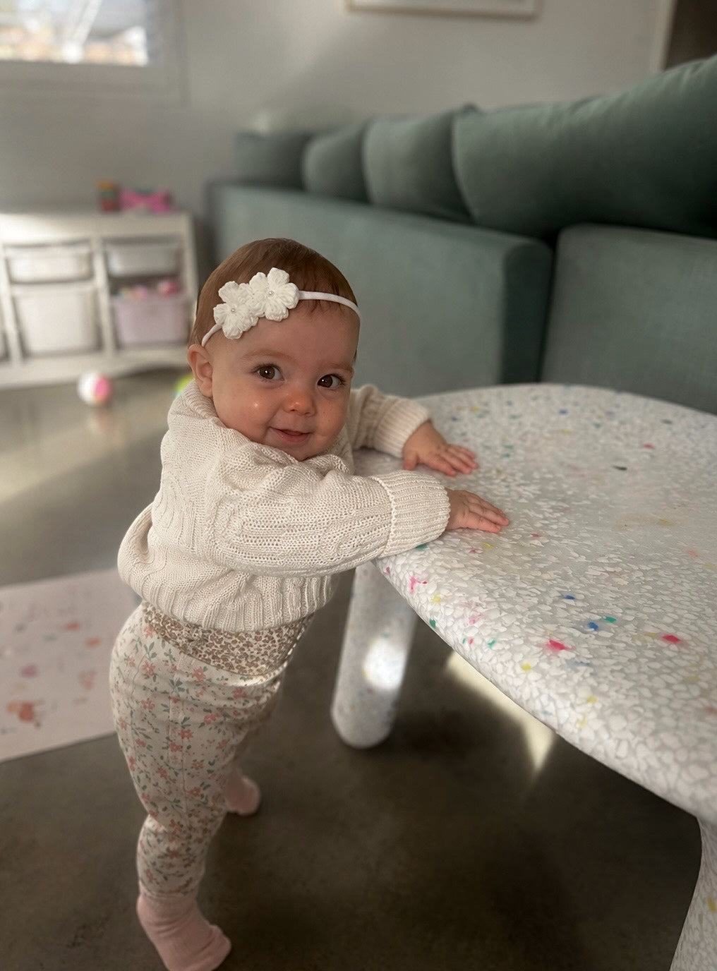 Isla Flower Headband - White