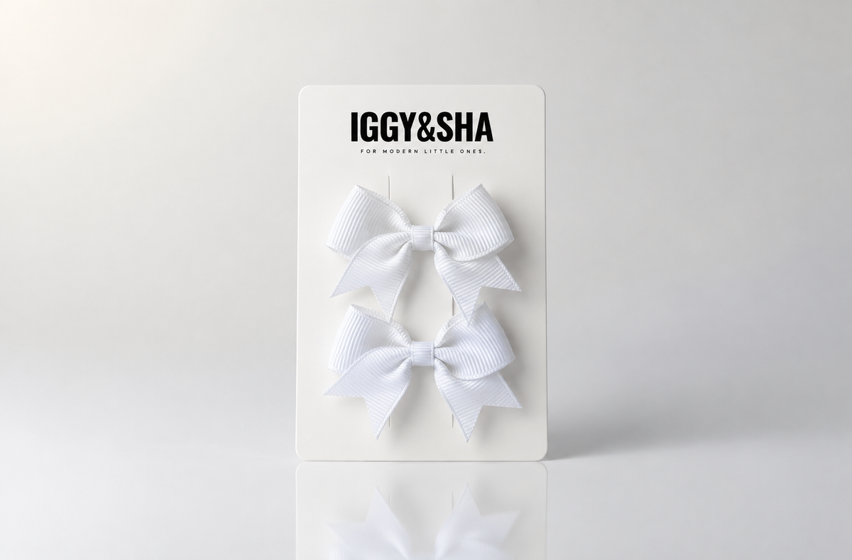 Wren Bow Clip - White