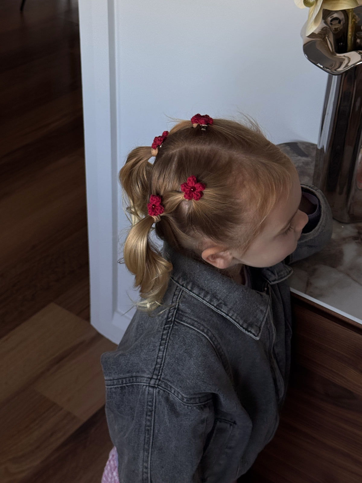 Blossom Flower Clip Set - Red