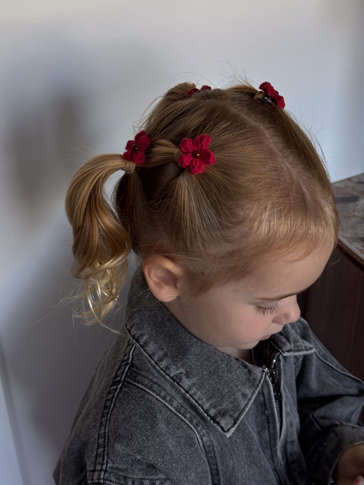 Blossom Flower Clip Set - Red