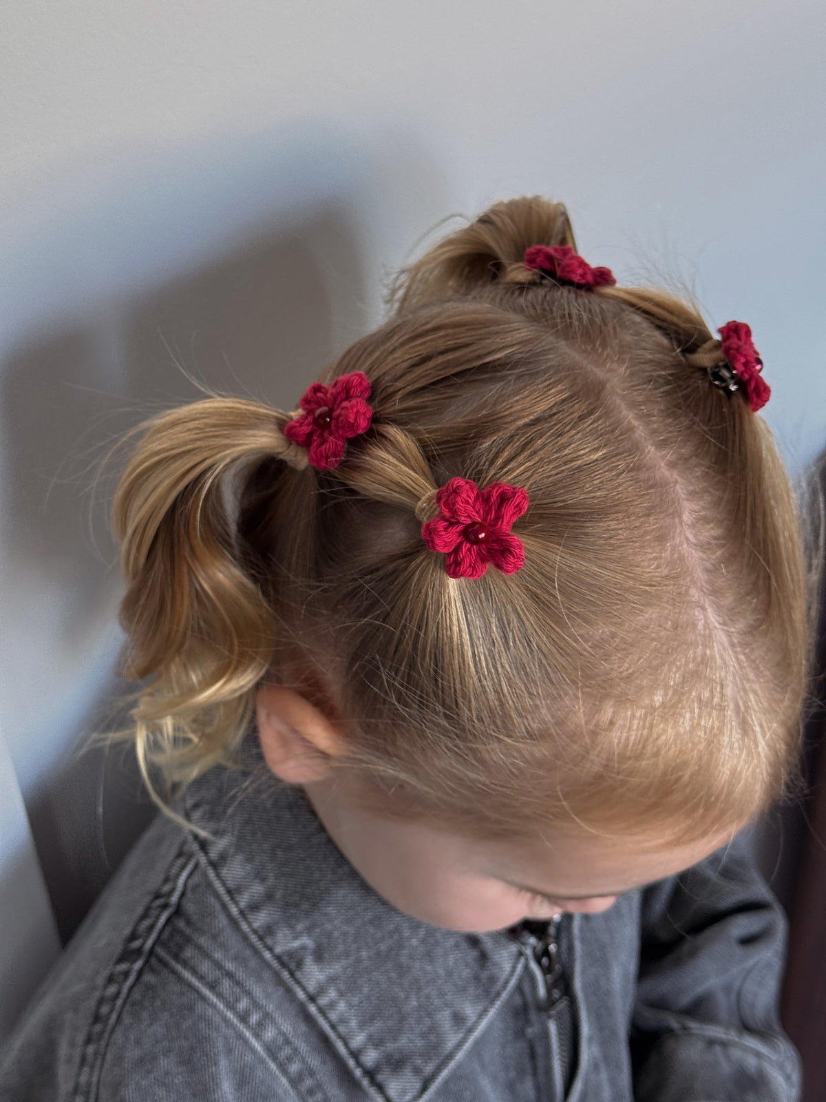 Blossom Flower Clip Set - Red