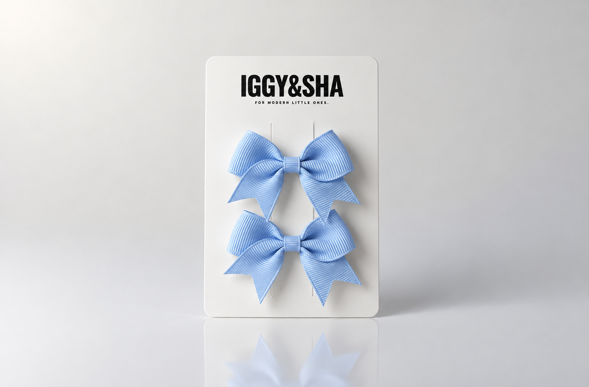 Wren Bow Clip - Powder Blue